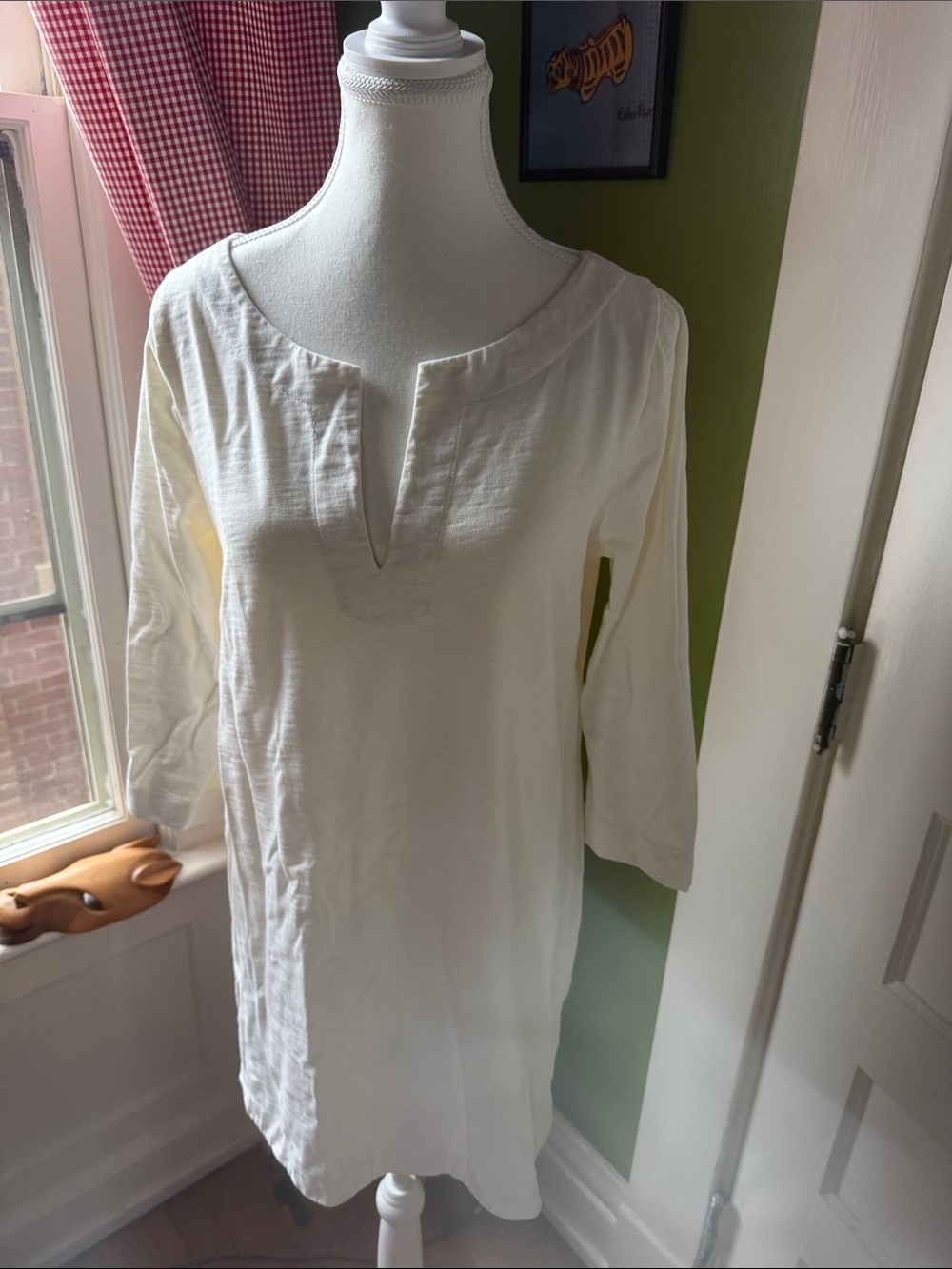 J. Crew White Split-Neck Beach Cover-Up